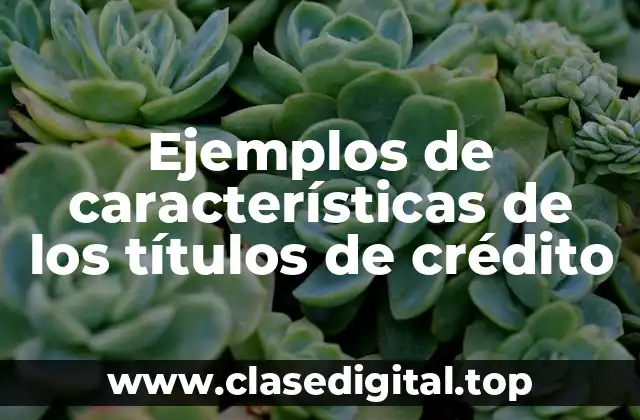 Ejemplos de características de los títulos de crédito