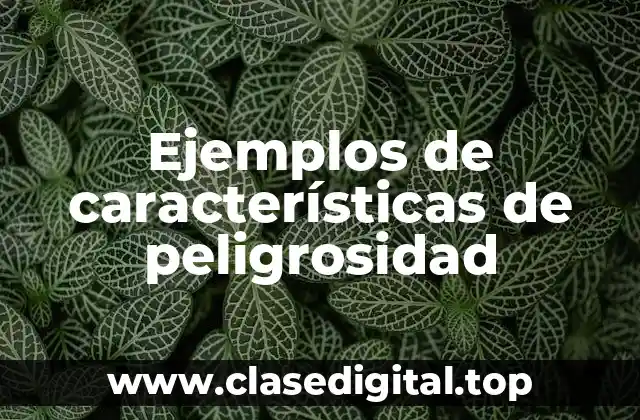 Ejemplos de características de peligrosidad