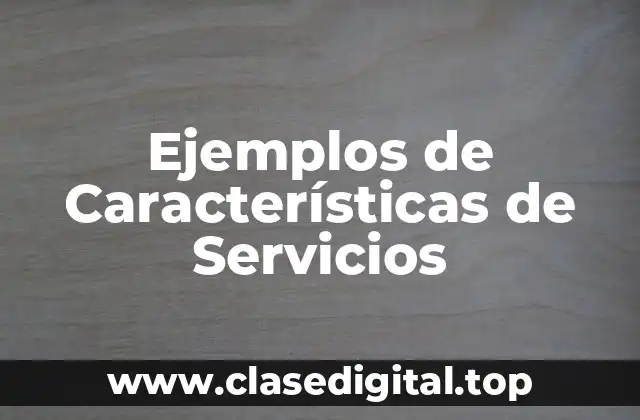 Ejemplos de Características de Servicios