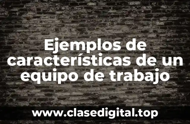 Ejemplos de características de un equipo de trabajo