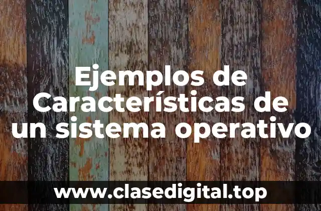 Ejemplos de Características de un sistema operativo