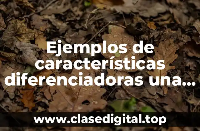 Ejemplos de características diferenciadoras una farmacia y Significado