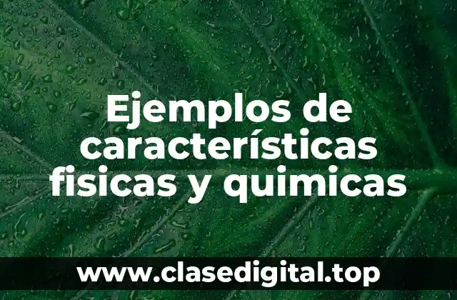 Ejemplos de características fisicas y quimicas