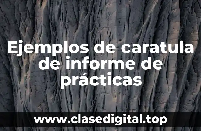 Ejemplos de caratula de informe de prácticas