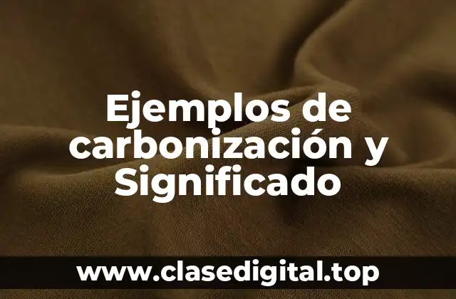 Ejemplos de carbonización y Significado