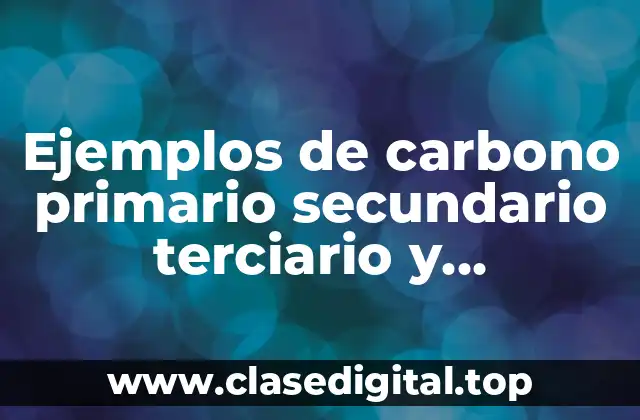 Ejemplos de carbono primario secundario terciario y cuaternario