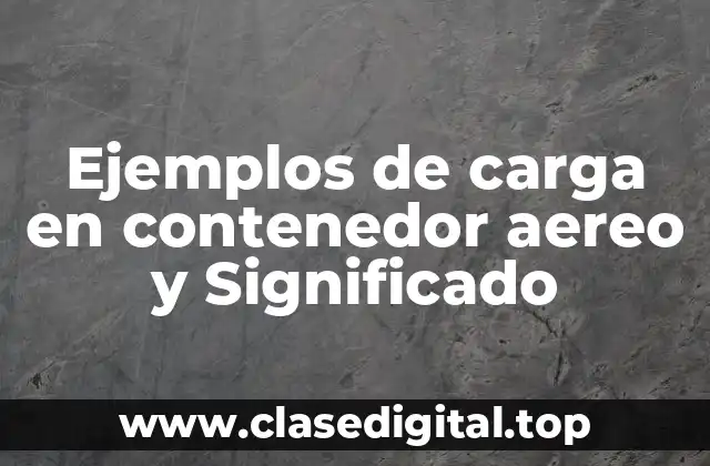Ejemplos de carga en contenedor aereo y Significado