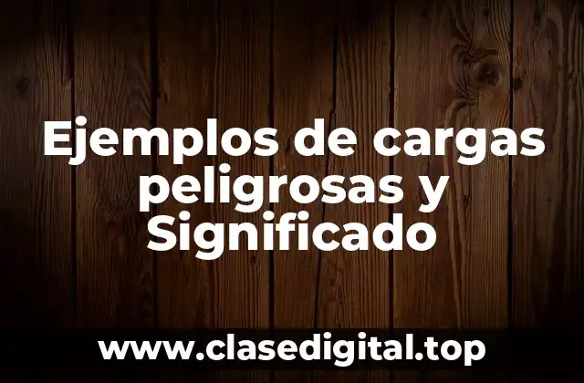 Ejemplos de cargas peligrosas y Significado