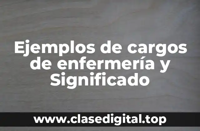 Ejemplos de cargos de enfermería y Significado