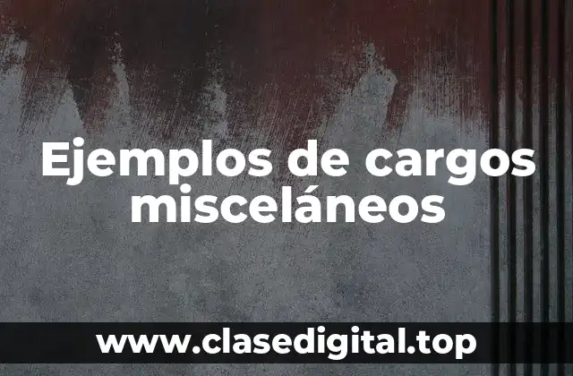 Ejemplos de cargos misceláneos