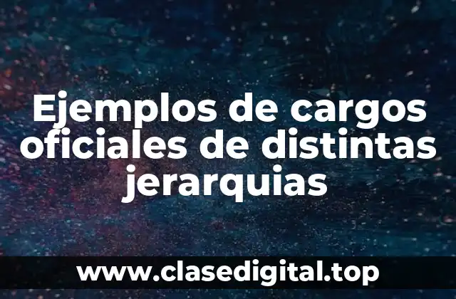 Ejemplos de cargos oficiales de distintas jerarquias