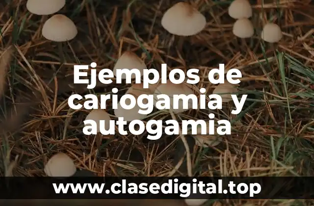 Ejemplos de cariogamia y autogamia