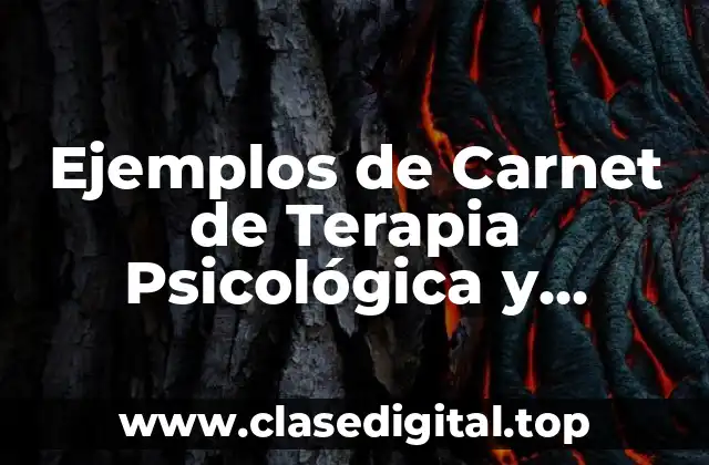 Ejemplos de Carnet de Terapia Psicológica y Significado