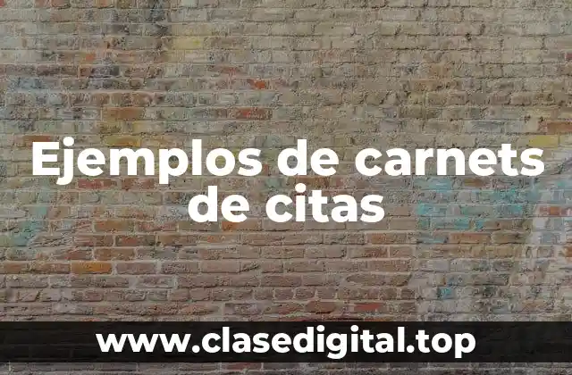 Ejemplos de carnets de citas