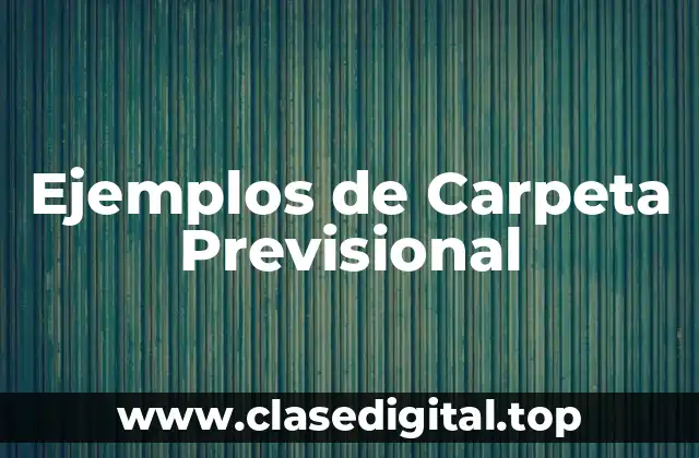 Ejemplos de Carpeta Previsional