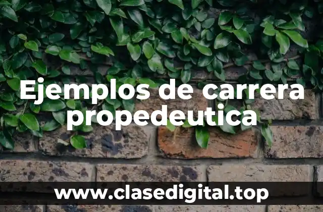 Ejemplos de carrera propedeutica
