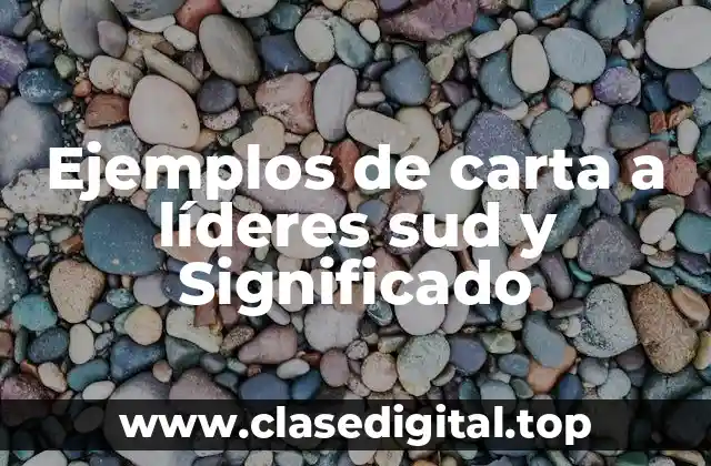 Ejemplos de carta a líderes sud y Significado