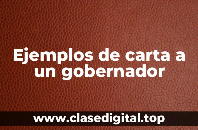 Ejemplos de carta a un gobernador