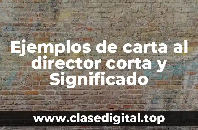 Ejemplos de carta al director corta y Significado