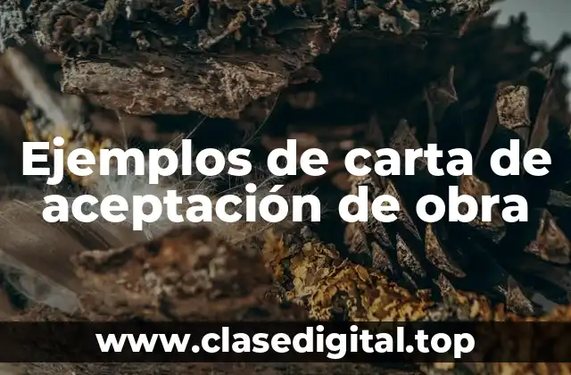 Ejemplos de carta de aceptación de obra