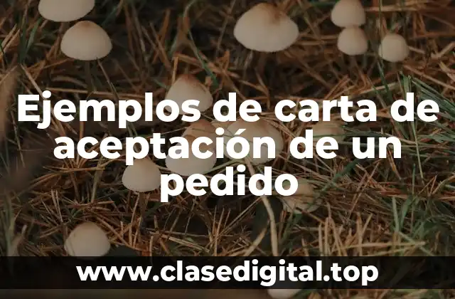 Ejemplos de carta de aceptación de un pedido