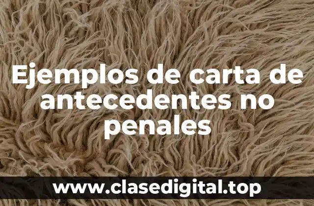 Ejemplos de carta de antecedentes no penales