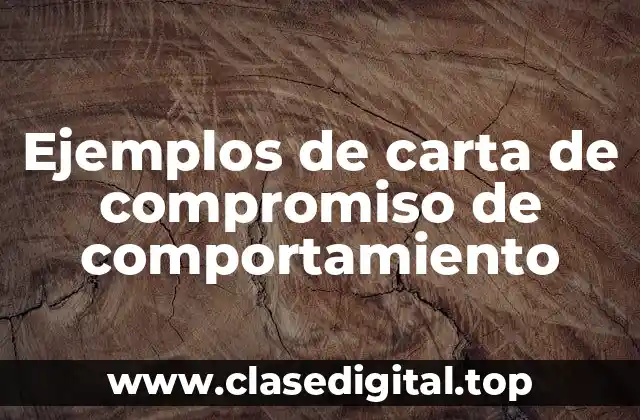 Ejemplos de carta de compromiso de comportamiento