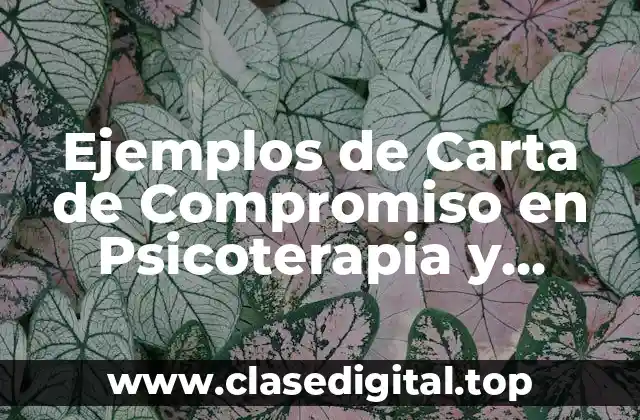 Ejemplos de Carta de Compromiso en Psicoterapia y Significado