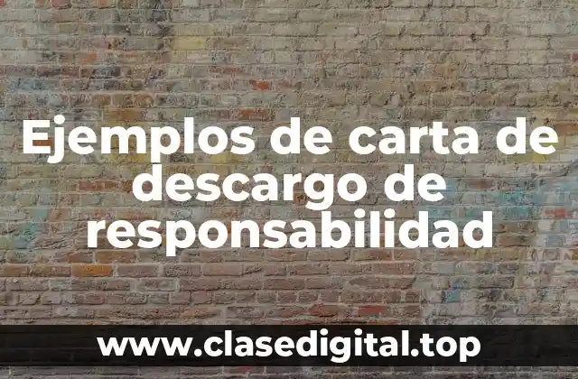 Ejemplos de carta de descargo de responsabilidad