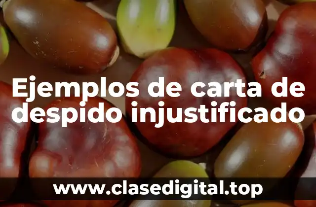 Ejemplos de carta de despido injustificado