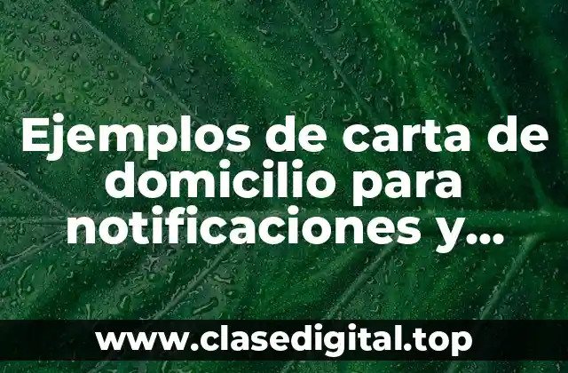 Ejemplos de carta de domicilio para notificaciones y Significado