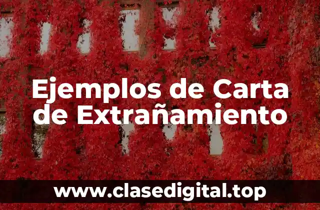 Ejemplos de Cartas de Extrañamiento