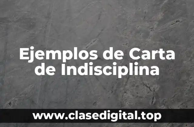 Ejemplos de Carta de Indisciplina