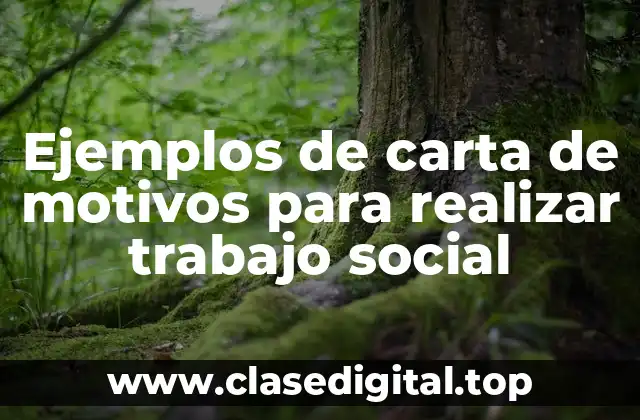 Ejemplos de carta de motivos para realizar trabajo social