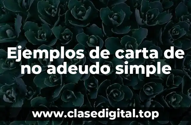 Ejemplos de carta de no adeudo simple
