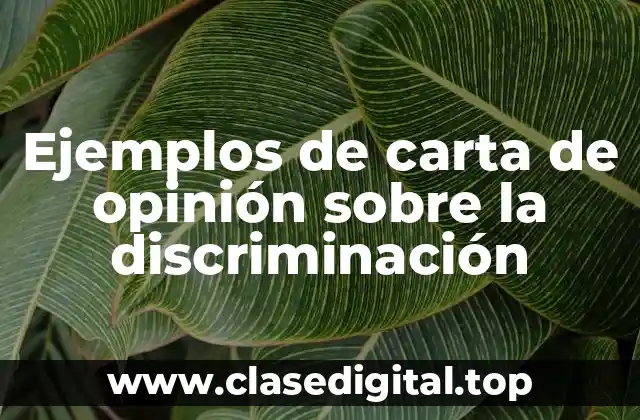 Ejemplos de carta de opinión sobre la discriminación