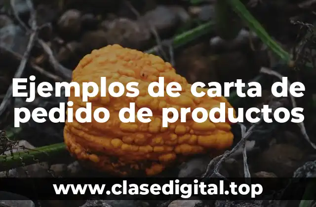 Ejemplos de carta de pedido de productos