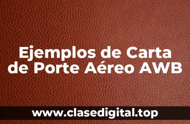 Ejemplos de Carta de Porte Aéreo AWB
