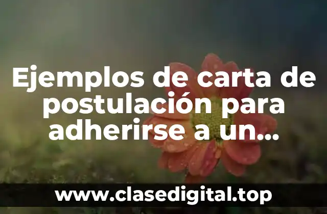 Ejemplos de carta de postulación para adherirse a un sindicato