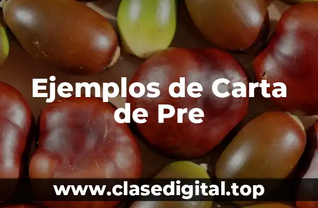 Ejemplos de Carta de Pre