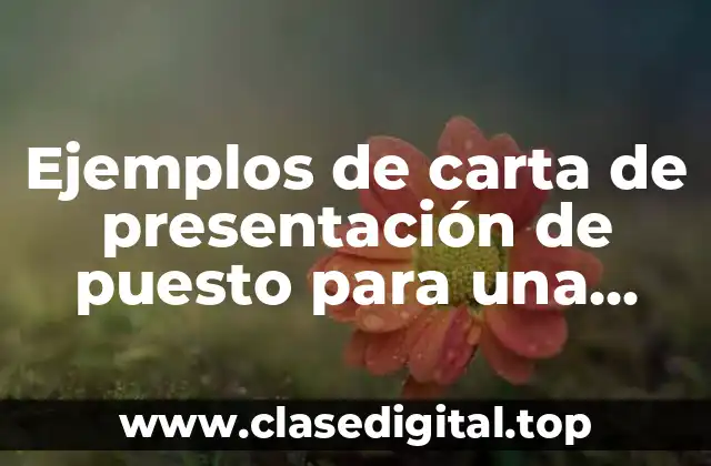 Ejemplos de carta de presentación de puesto