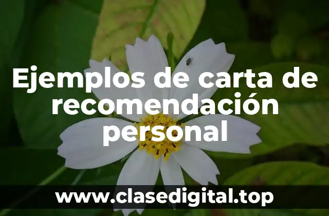 Ejemplos de carta de recomendación personal