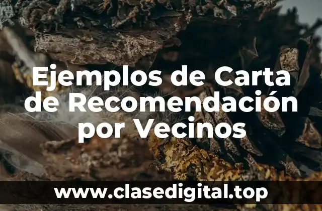 Ejemplos de Carta de Recomendación por Vecinos