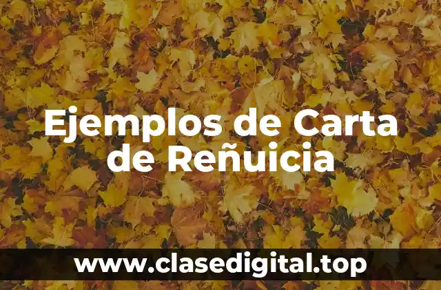 Ejemplos de Carta de Reñuicia