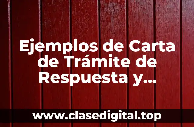 Ejemplos de Carta de Trámite de Respuesta y Significado