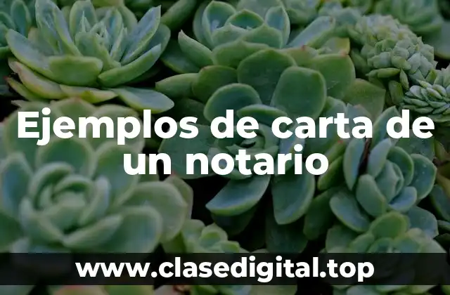 Ejemplos de carta de un notario