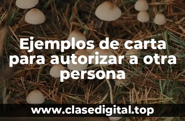 Ejemplos de carta para autorizar a otra persona