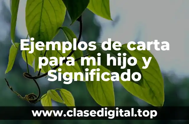 Ejemplos de carta para mi hijo y Significado