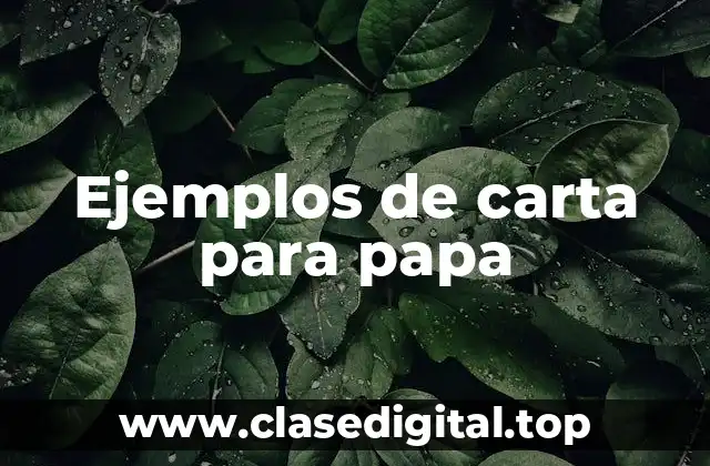 Ejemplos de carta para papa