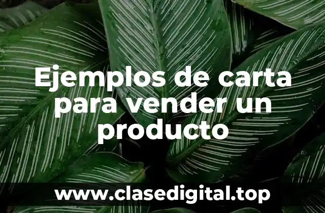 Ejemplos de carta para vender un producto